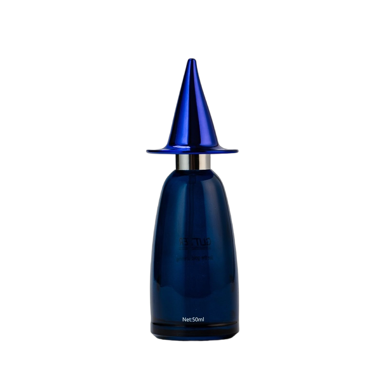 Wholesale Fantasy Wizard Hat Deep Sea Blue Glass Perfume Bottle