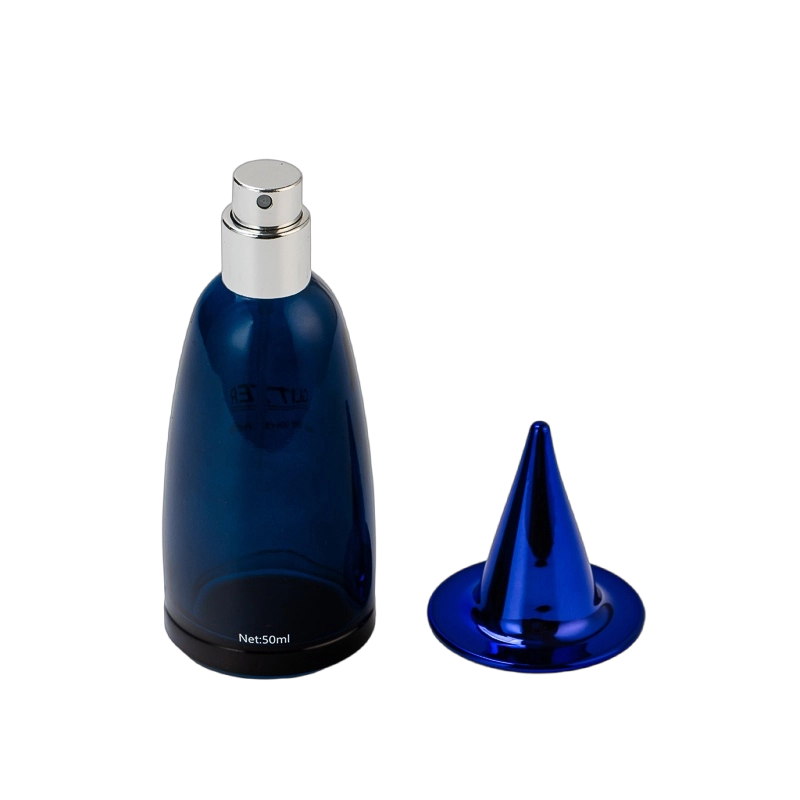 Wholesale Fantasy Wizard Hat Deep Sea Blue Glass Perfume Bottle