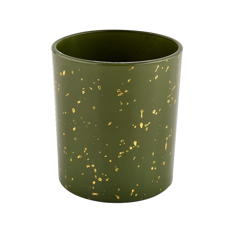 High quality green glass candle vessel luxury candle Jar with Gift Box
