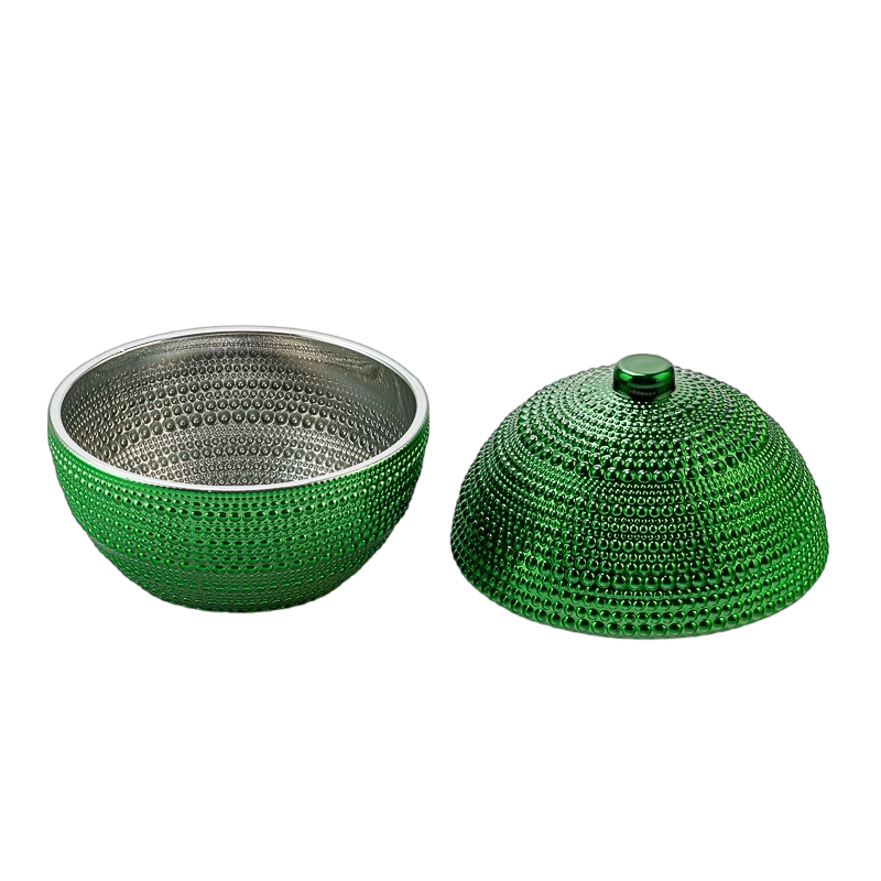 Ball shaped glass candle jars with lid glass oranments