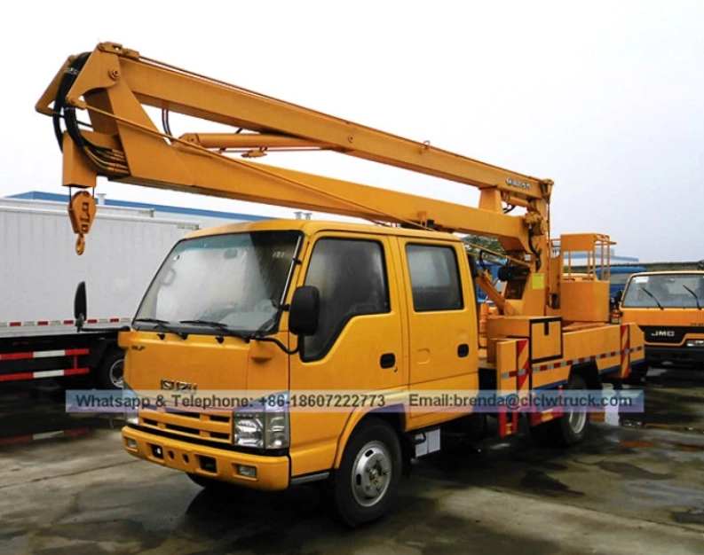 Low noise boom lift truck for urban areas