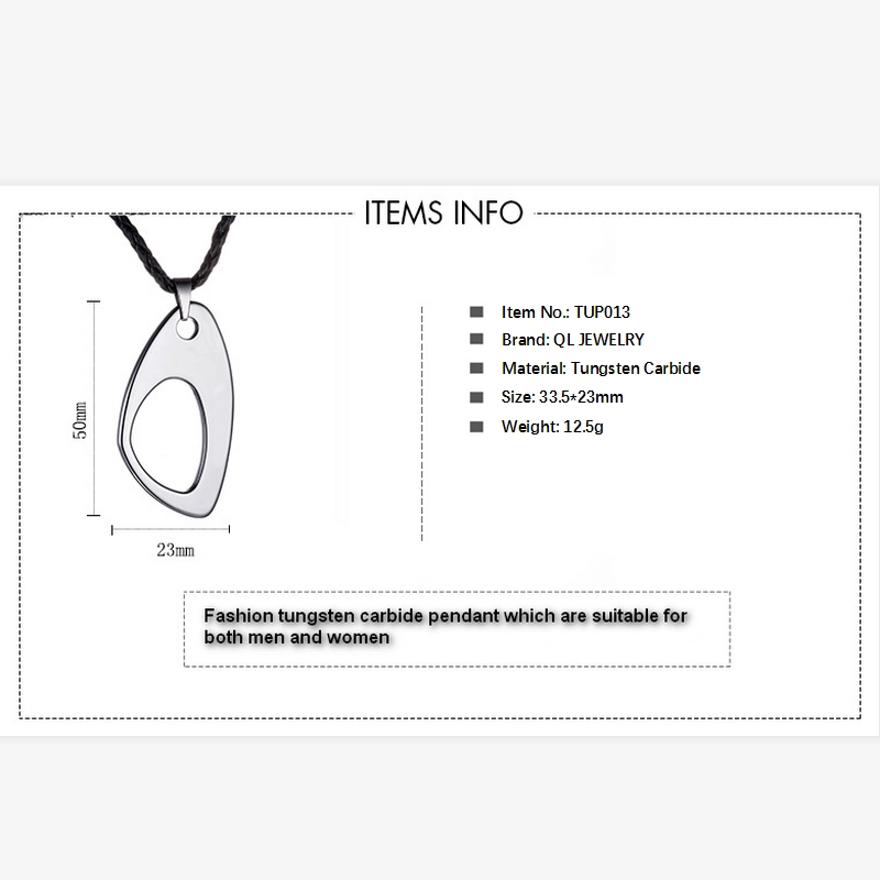 NOUVEAU Style Open Coeur en forme de tungstène Pendentif Collier Pendentif Collier d\'amour Heart Tungstène Bijoux Chine Fournisseur