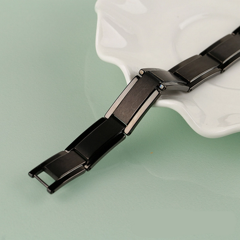 Großhandel Herren Wolfram Schmuck Matte Fertig Schwarz Wolframkarbid Armbänder mit Magneten China Lieferant
