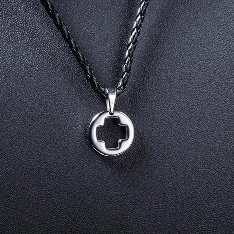 Collier de pendentif Croix de carbure de tungstène unique unique de tungstène rond tungstène chien Tag Chine Fournisseur