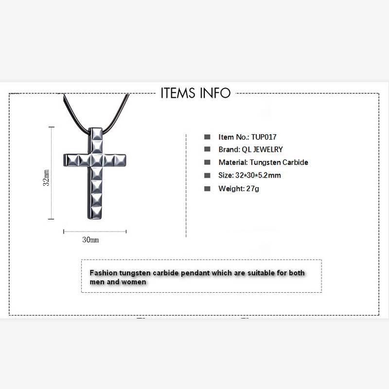 Chaud Selling Bijoux Hommes Tungstène Croix Collier Pendentif Collier Faced Tungsten Dog Tag Chine Fournisseur