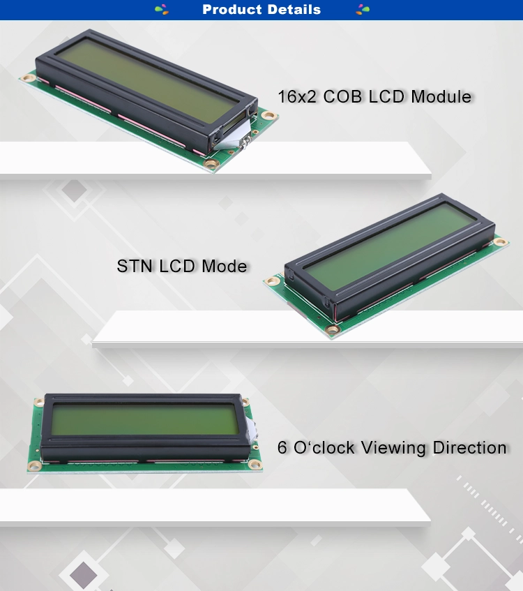 STN LCD 字符 16x2 LCD 屏幕 2x16 1602 LCD 显示屏 FM 发射机仪器应用 (WC1602B0)