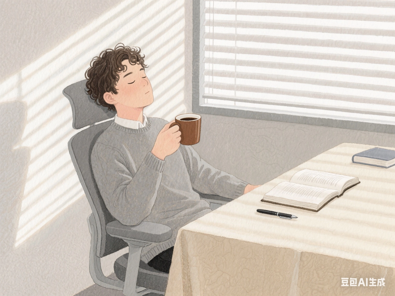Employees drinking coffee