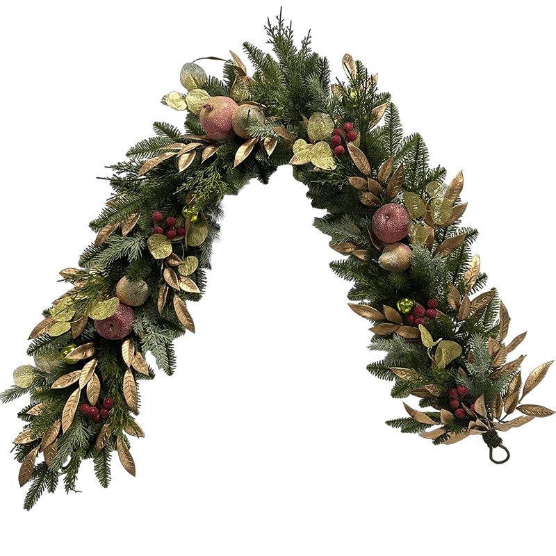 porcelana Guirnalda de frutas artificiales de Navidad Senmasine de 72 pulgadas para decoración colgante de chimenea y escaleras fabricante