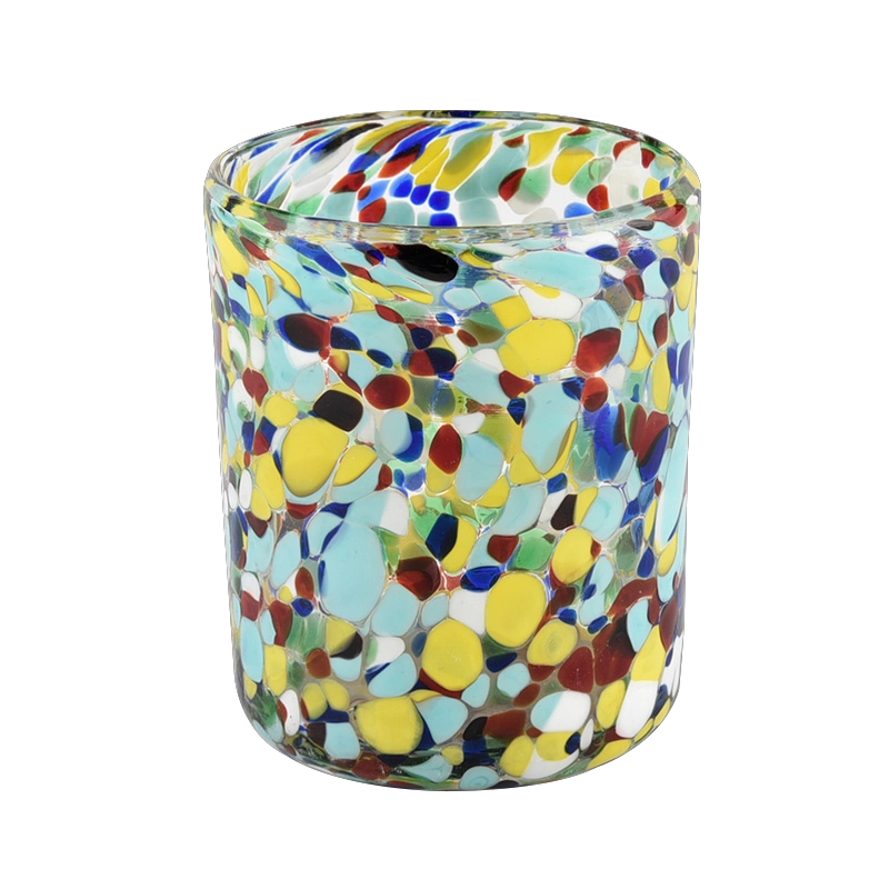 Handmade stained glass candle jar from Sunny Glassware Handmade stained glass candle jar from Sunny Glassware