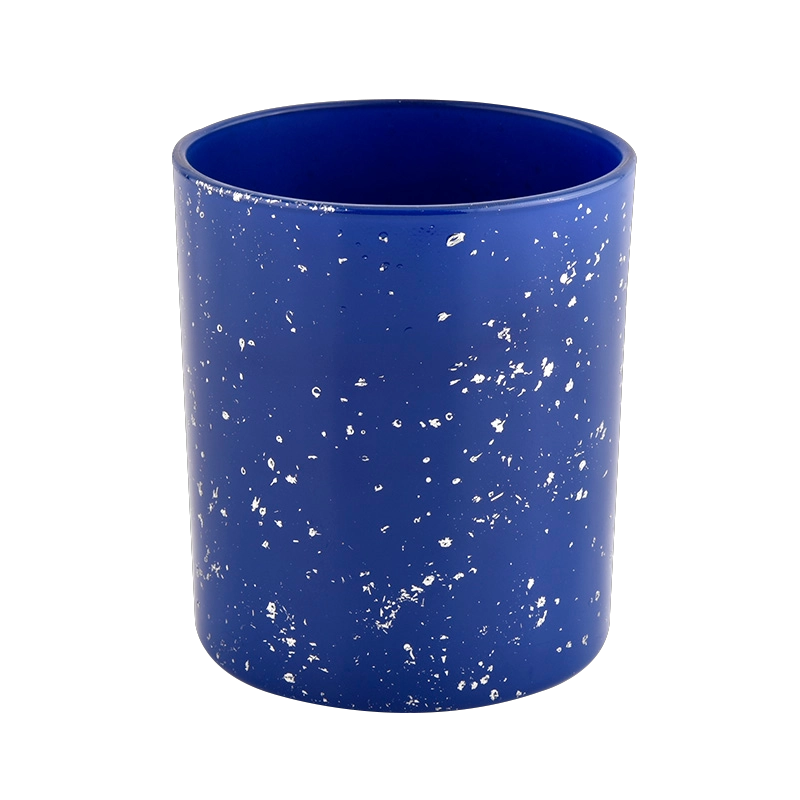 White spots blue container candle luxury candle Jars glass White spots blue container candle luxury candle Jars glass