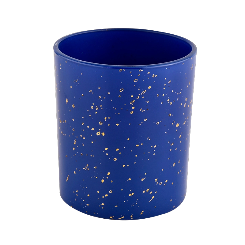 Wholesale custom high quality golden blue glass candle jars Wholesale custom high quality golden blue glass candle jars
