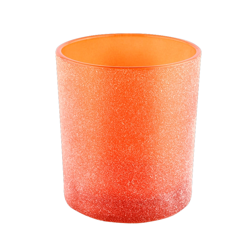 Wholesale Orange Frosted Glass Candle Jars For Home Direction
