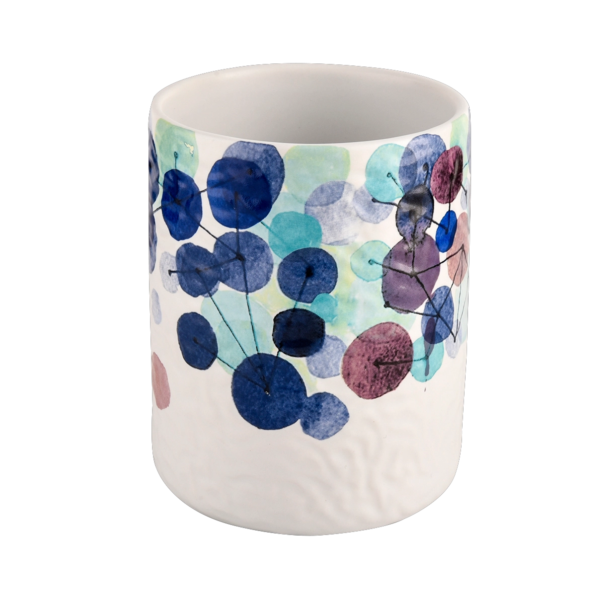 Custom applique printing ceramic candle jars for home decor wedding