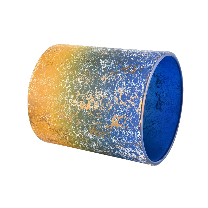 unique gradation color glass candle jar with home decor