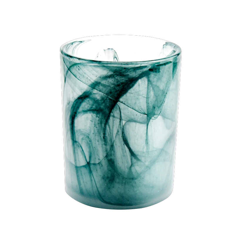 10oz handmade unique glass candle jar with home decor