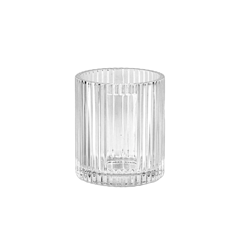 400ml Ribber Glass Candle Jars 10oz Scented Wax Glass Candle Vessels Wholesale