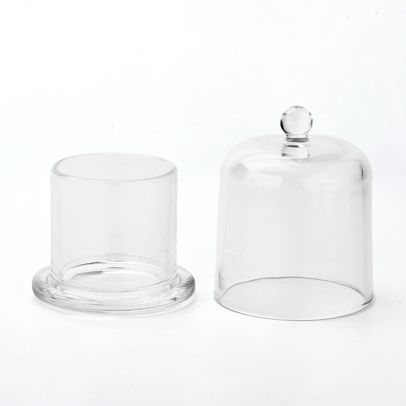 Glass Cloche 2 Sets Display Dome Cloche Clear Glass Dome Candle Glass Jar Cloche Dome