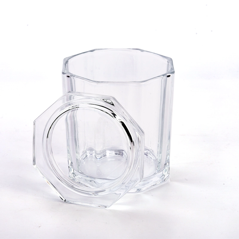 Hexagon Glass Candle Vessels with Lids Popular Hexagon Glass Jars Hexagon Glass Candle Vessels with Lids Popular Hexagon Glass Jars