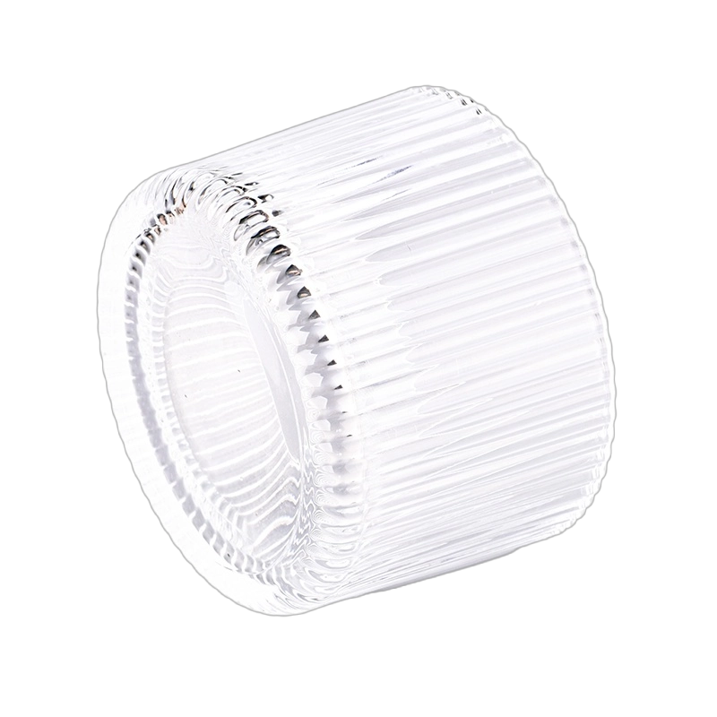 Luxury High Quality Stripe Glass Candle Vessels Ribber Glass Candle Jars For Decoration Luxury High Quality Stripe Glass Candle Vessels Ribber Glass Candle Jars For Decoration