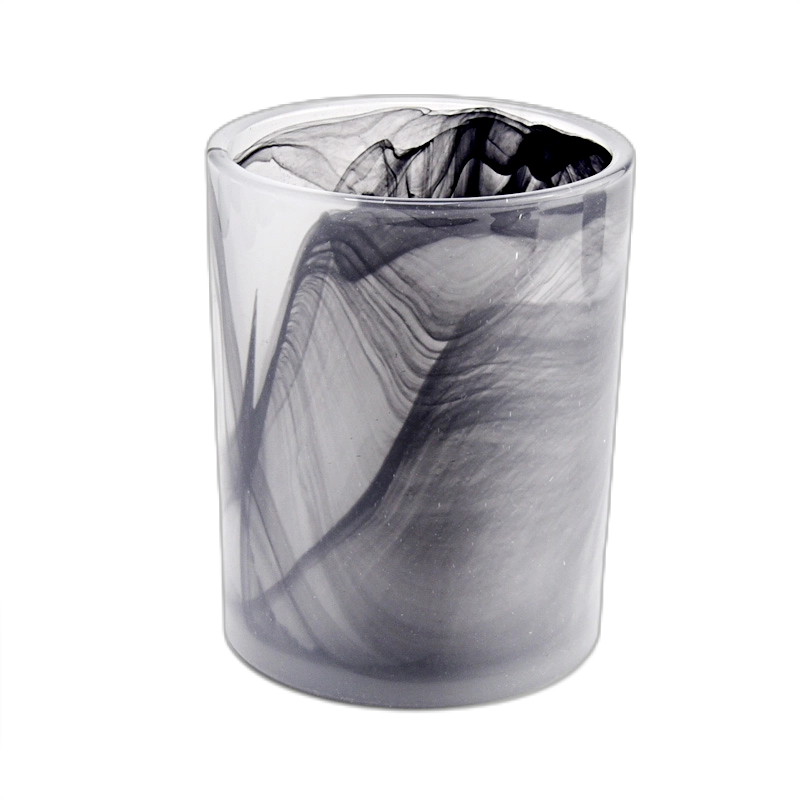 Custom Logo Frosted Marble Glass Candle Holders Custom Logo Frosted Marble Glass Candle Holders