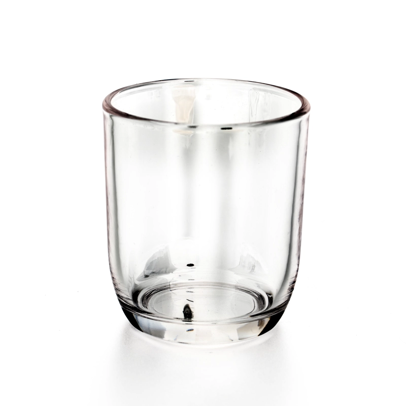 wholesale clear glass candle jars with round bottom