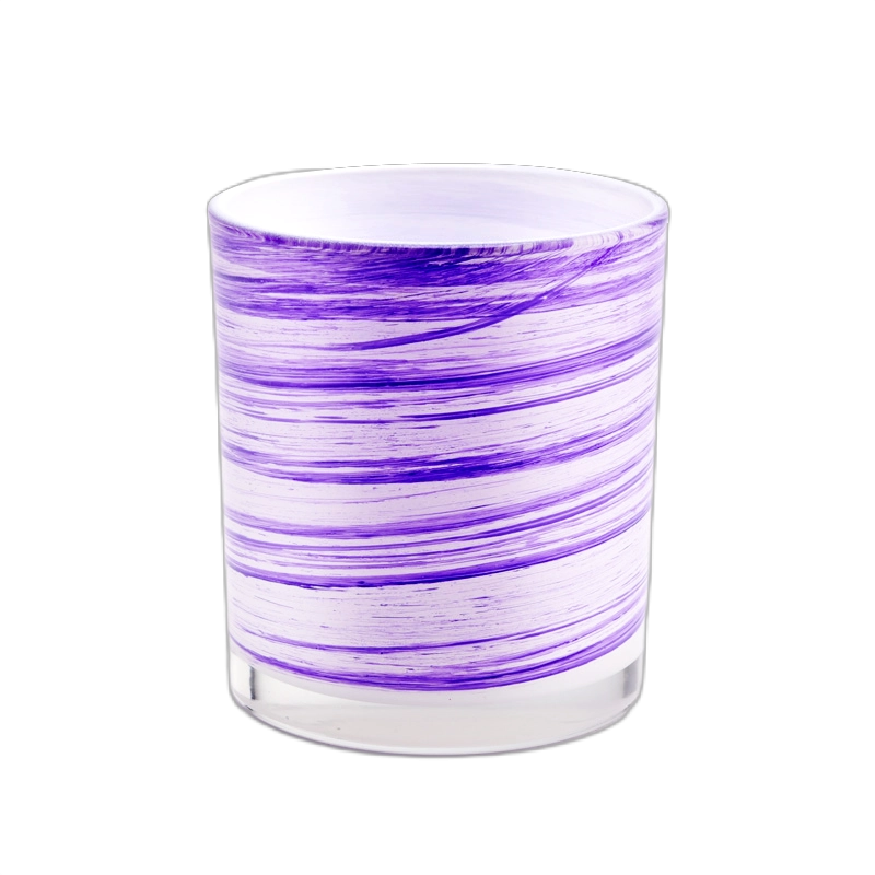 Custom Color Printing Glass Candle Holders 310ml Glass Candle Vessels For Sale Custom Color Printing Glass Candle Holders 310ml Glass Candle Vessels For Sale
