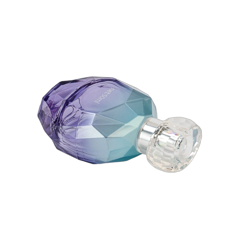 Luxury blue 50ml Glass Perfume Bottle with home decor