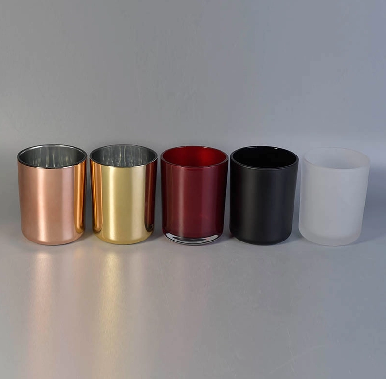 17oz Matte Black Round Bottom Glass Candle Holder
