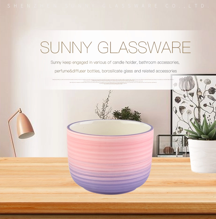 customized modern luxury ceramic material colored scented candle holder jar