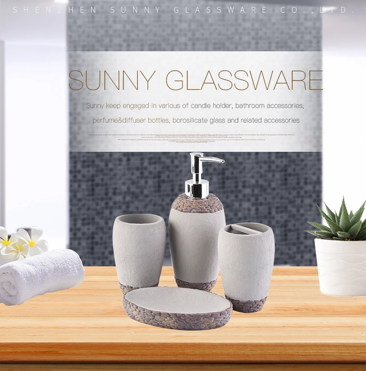 luxury vintage simply concrete accessories bathroom kit set for 5 star hotel