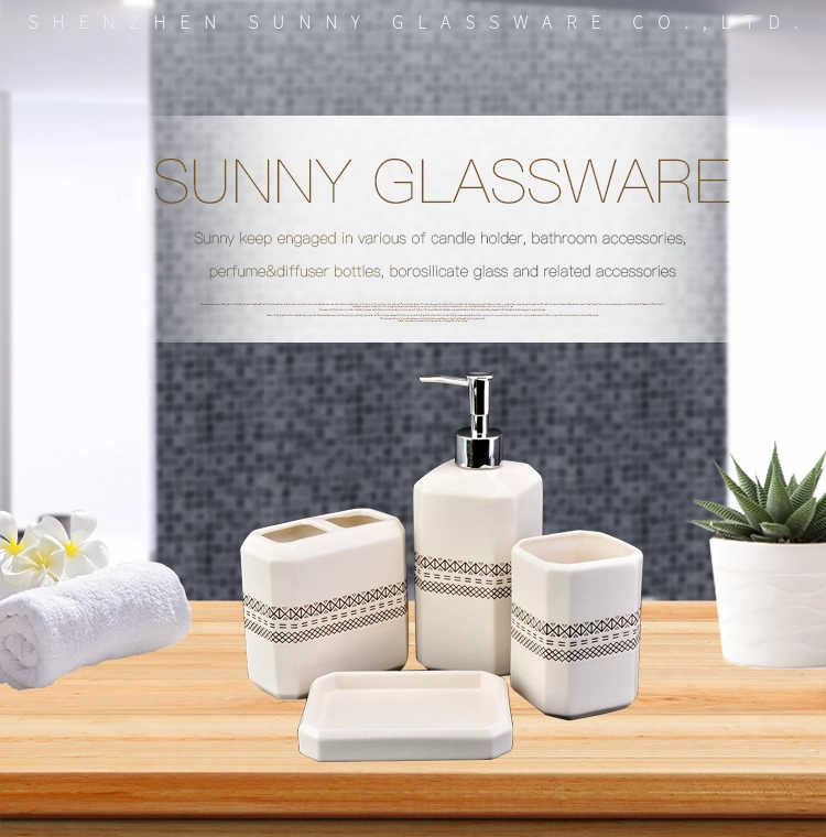 cheap chinese modern brand name hotel bathroom luxury ceramic accessories sets complete