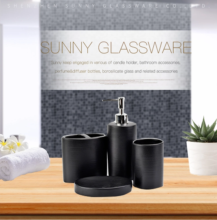 matte black oval soap dish toothbrush holder lotion dispenser bottle bathroom accessories set luxury