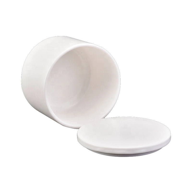 professional supplier customized wholesale 310ml white ceramic candle jars