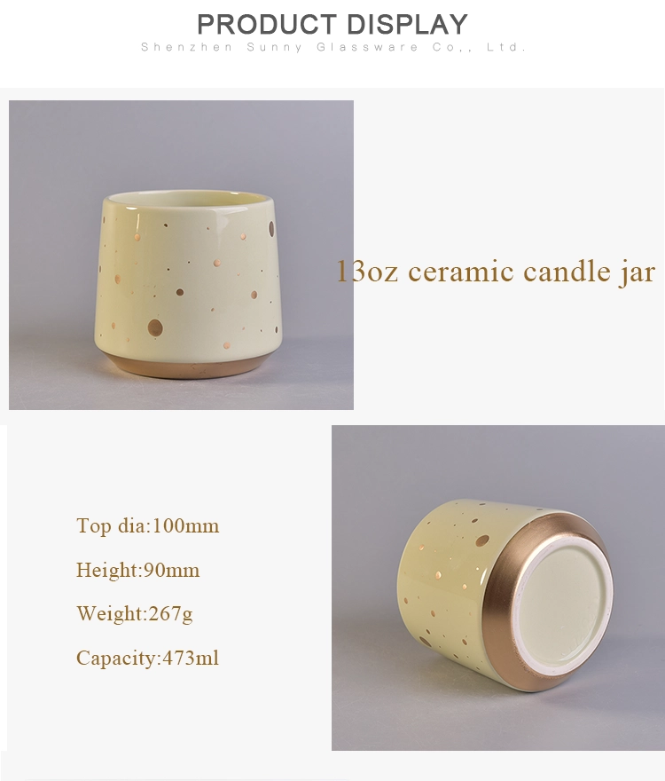 good quality low price13oz ceramic porcelain candle container jars wholesale