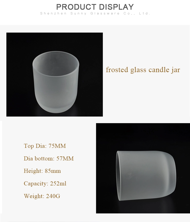 customized wholesale transparent frosted glass votive candle jar