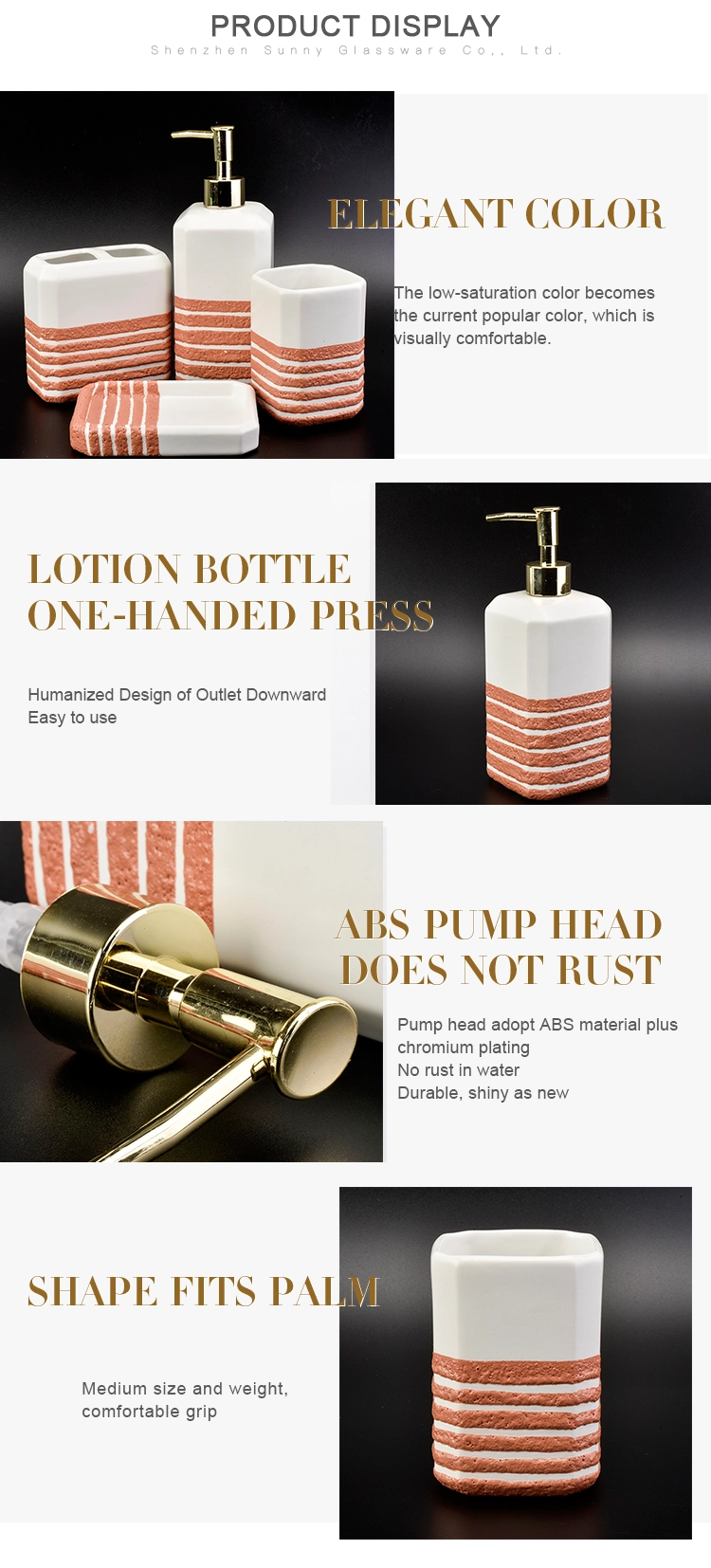 Brick red bathroom luxury decor accessories set hotel modern