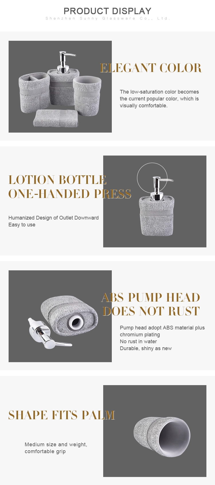 china hotel soap dish holder lotion dispenser toothbrush holder tumbler concrete bathroom accessories
