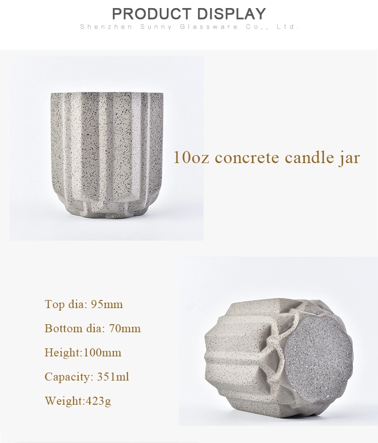 eco friendly 10oz concrete candle making empty jars containers