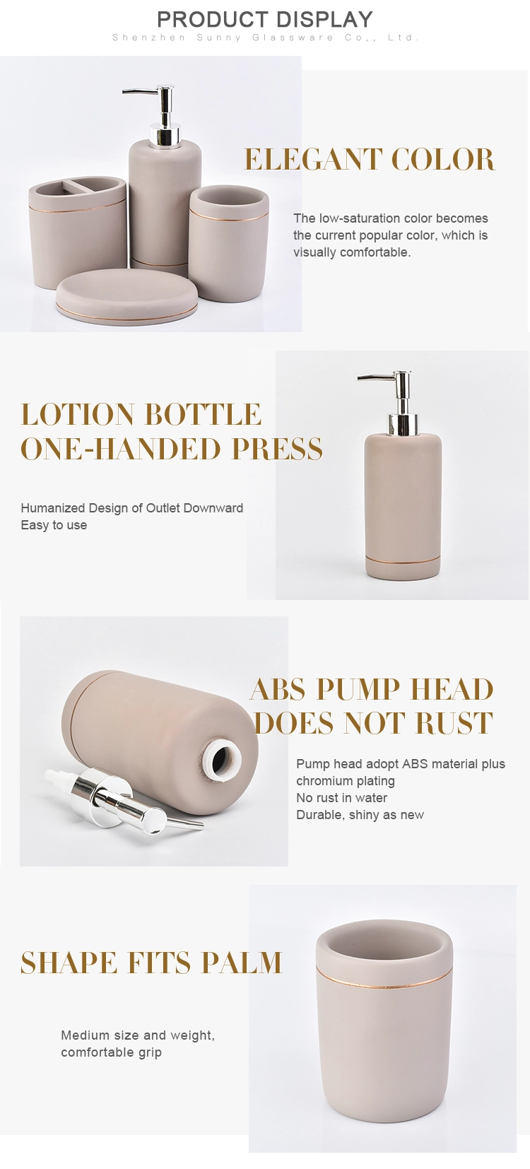 home goods grey concrete bathroom accessories set with lotion bottles dispenser toothbrush holder soap dish tumbler