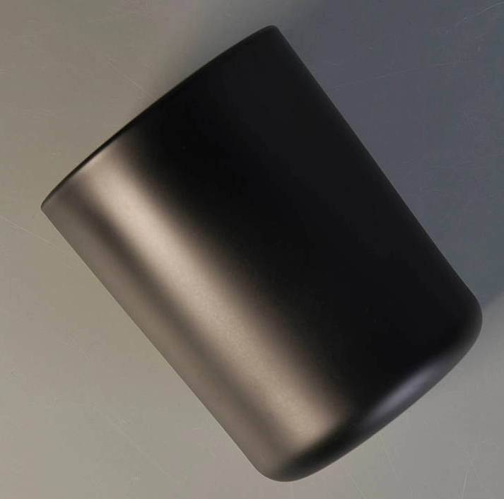17oz Matte Black Round Bottom Glass Candle Holder