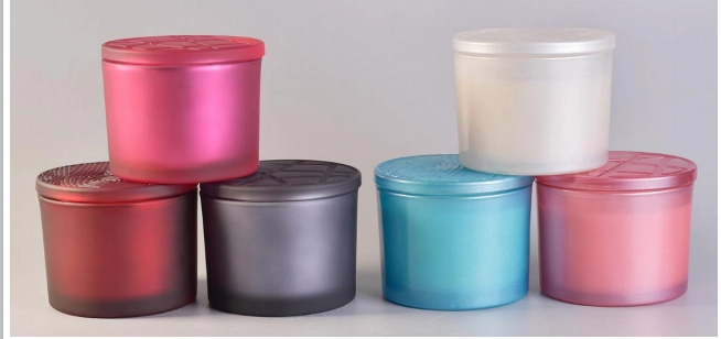 White Glass Candle Jars With Wooden Lid