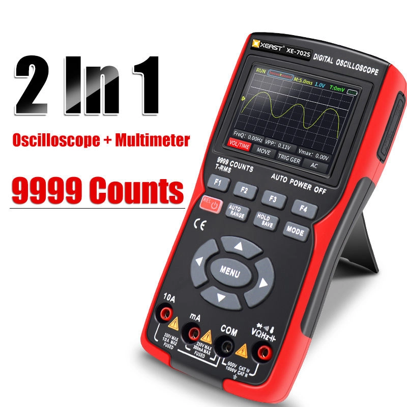 XEAST XE-702S multimètre numérique Auto True RMS Transistor sonde 48 MS/s 10 MHz PC forme d'onde stockage de données Oscilloscope
