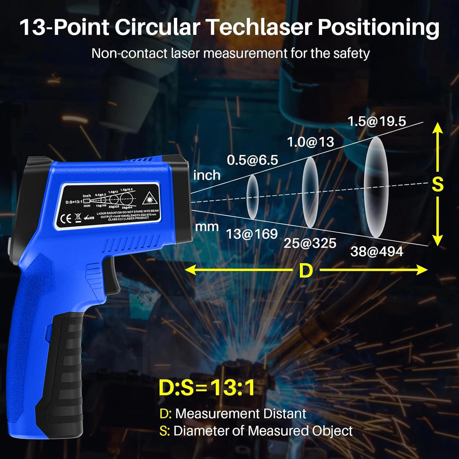 XEAST XE-817H Multifunction Infrared Thermometer K-Type Surface Temperature 2-1 Cooking Pizza Oven Grill Laser Testing Plastic