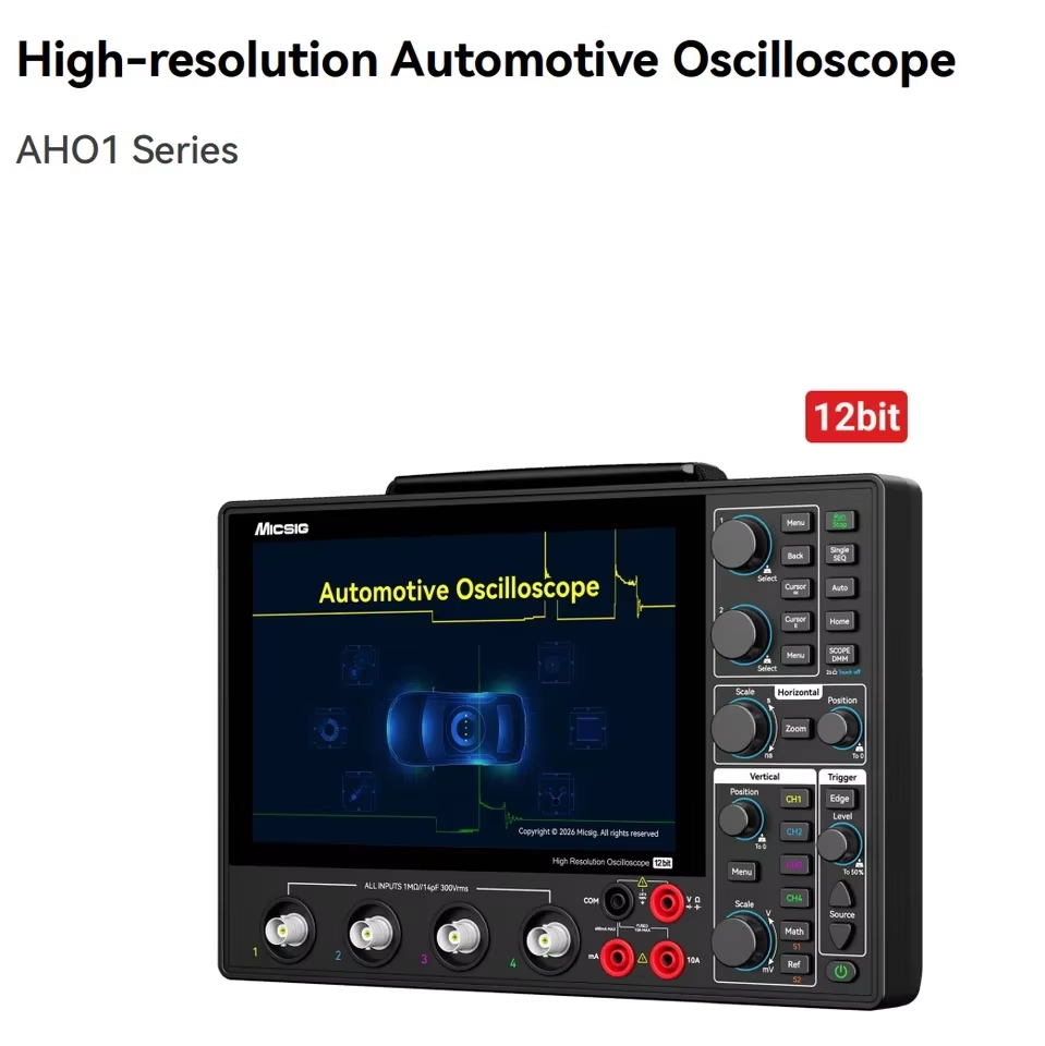 China Micsig AHO14 Digital High Resolution Automotive Oscilloscope 12 Bit 200MHz Bandwidth 4-channel 1GSa/s Sampling Rate 110Mpts manufacturer