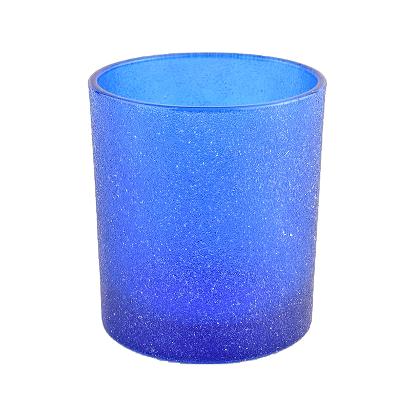 Wholesale Unique Round Bottom Blue Luxury Glass Candle Jars