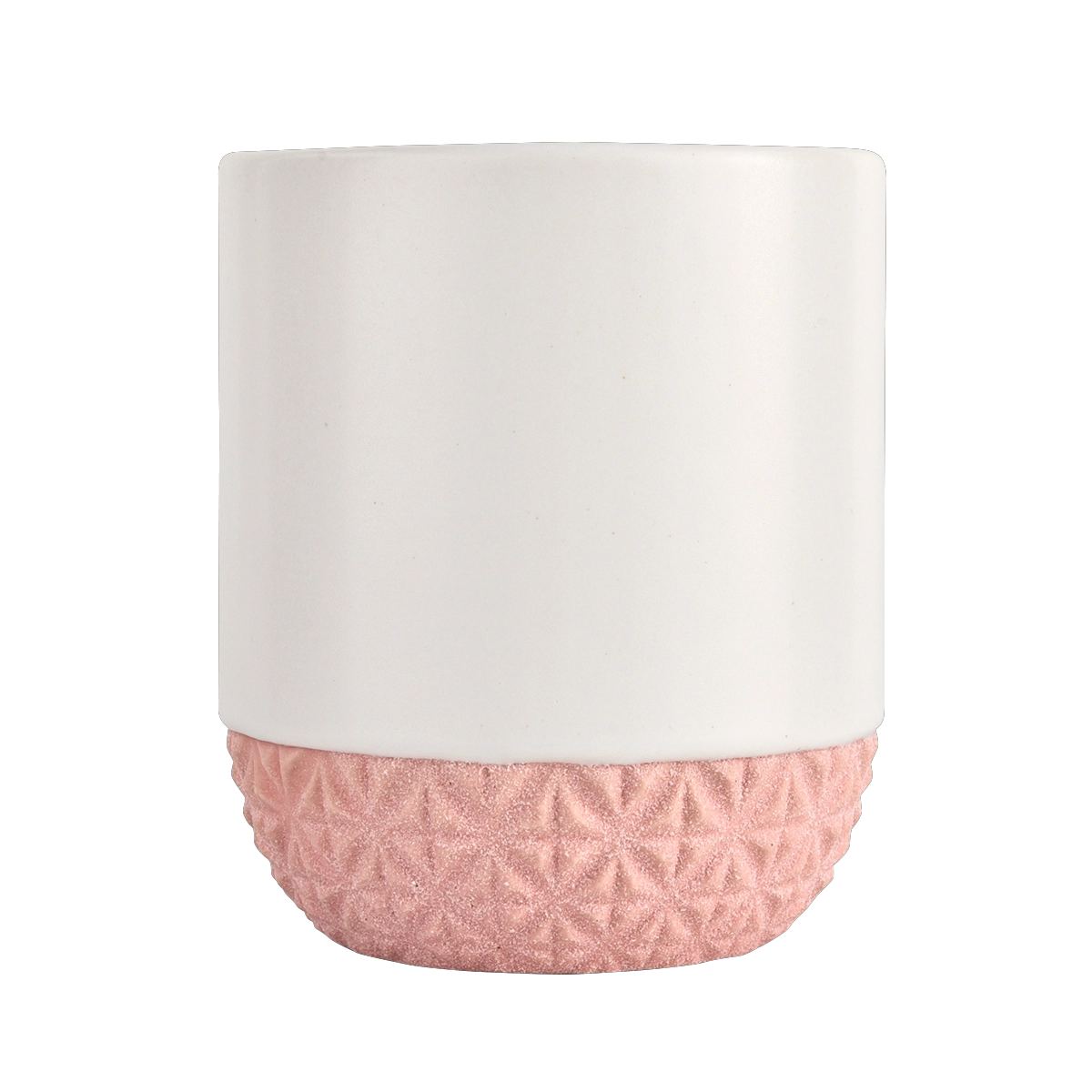 Pink bottom matte empty ceramic candle jars for candle making