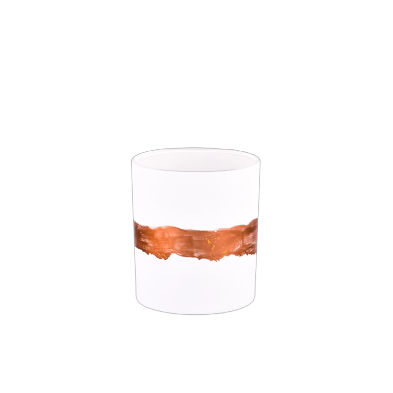 Luxury custom outside hand-painted color gold lacquer glass candle jar