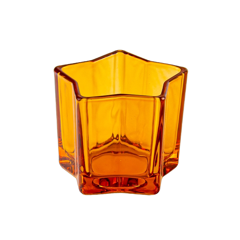 Home Decoration Transparent Color Glass Jar Empty Amber Candle Jar Home Decoration Transparent Color Glass Jar Empty Amber Candle Jar