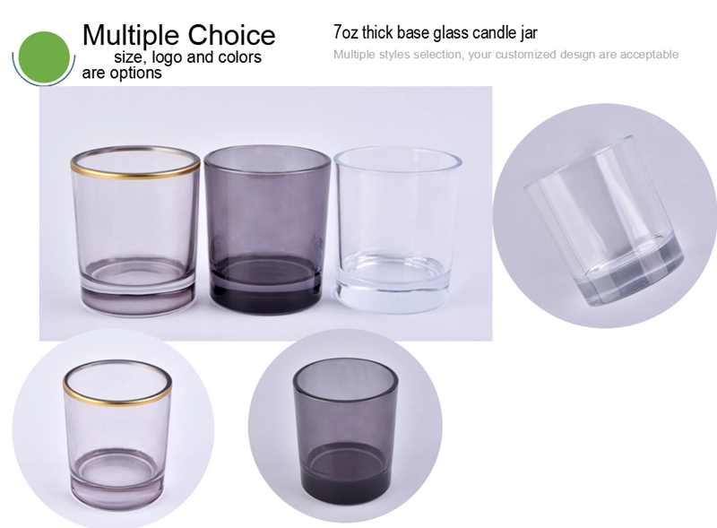 gold rim glass candle jar