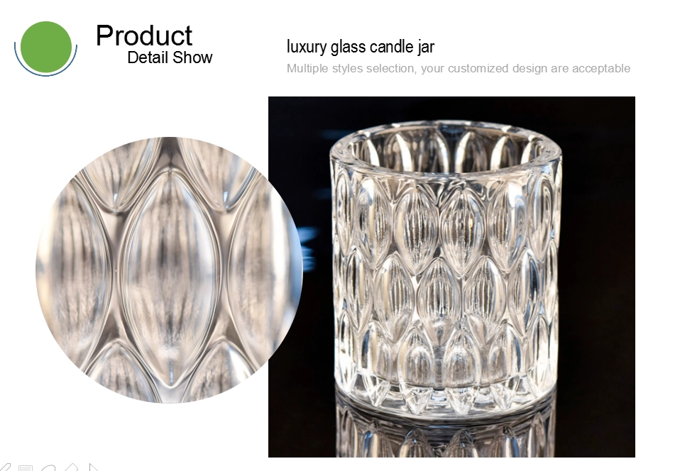embossed glass candle jar